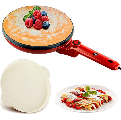 Crepera Eléctrica Portátil 24 cm Antiadherente - Ideal para Hot Cakes y Más - Metacompras