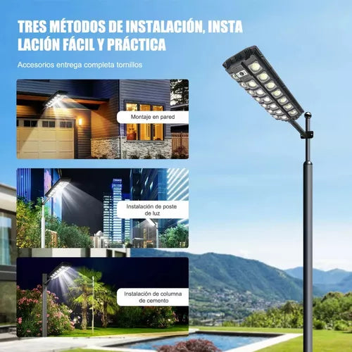 Lámpara Solar 520led 700w Exterior Suburbana Alumbrado - Metacompras