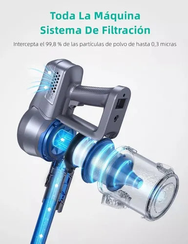 Aspiradora inalámbrica 6 en 1 Greenote GSC50 23Kpa 200W gris y azul