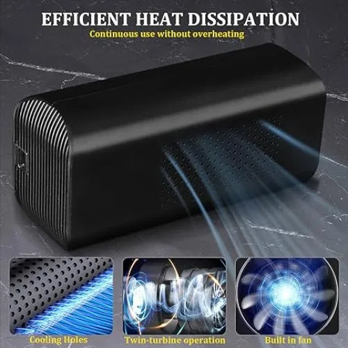 Compresor Inflador Portátil Recargable Manzanoshop 150 psi Negro