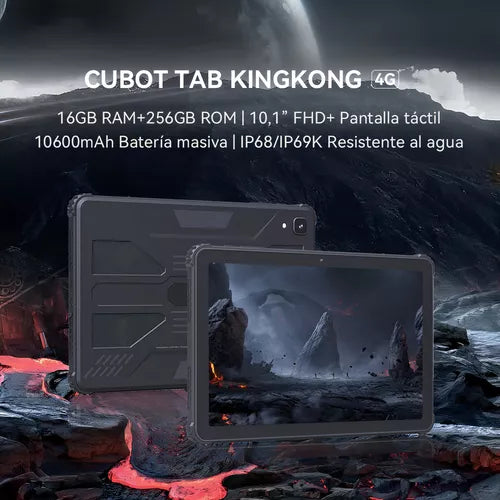Tablet CUBOT Tab KingKong 10.1" Resistente IP68, 256GB y 8GB RAM
