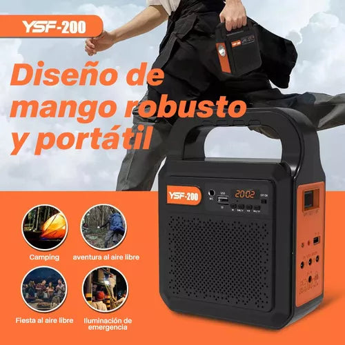 Lámpara Solar Iluminación Radio Fm Bluetooth Banco Energía - Metacompras