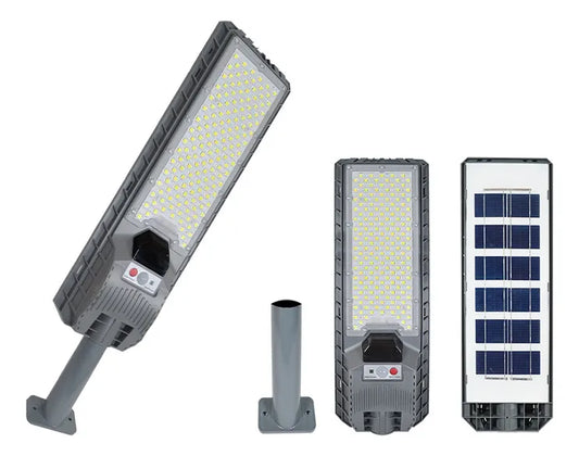 Lámpara Solar 600W con Brazo Plateado para Iluminación Eficiente - Metacompras