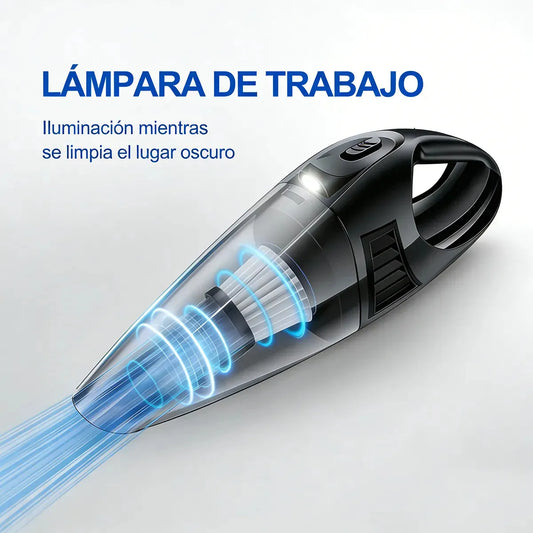 Aspiradora PortΓ‘til InalΓ‘mbrica con Filtro Lavable y LED para Hogar y Autos
