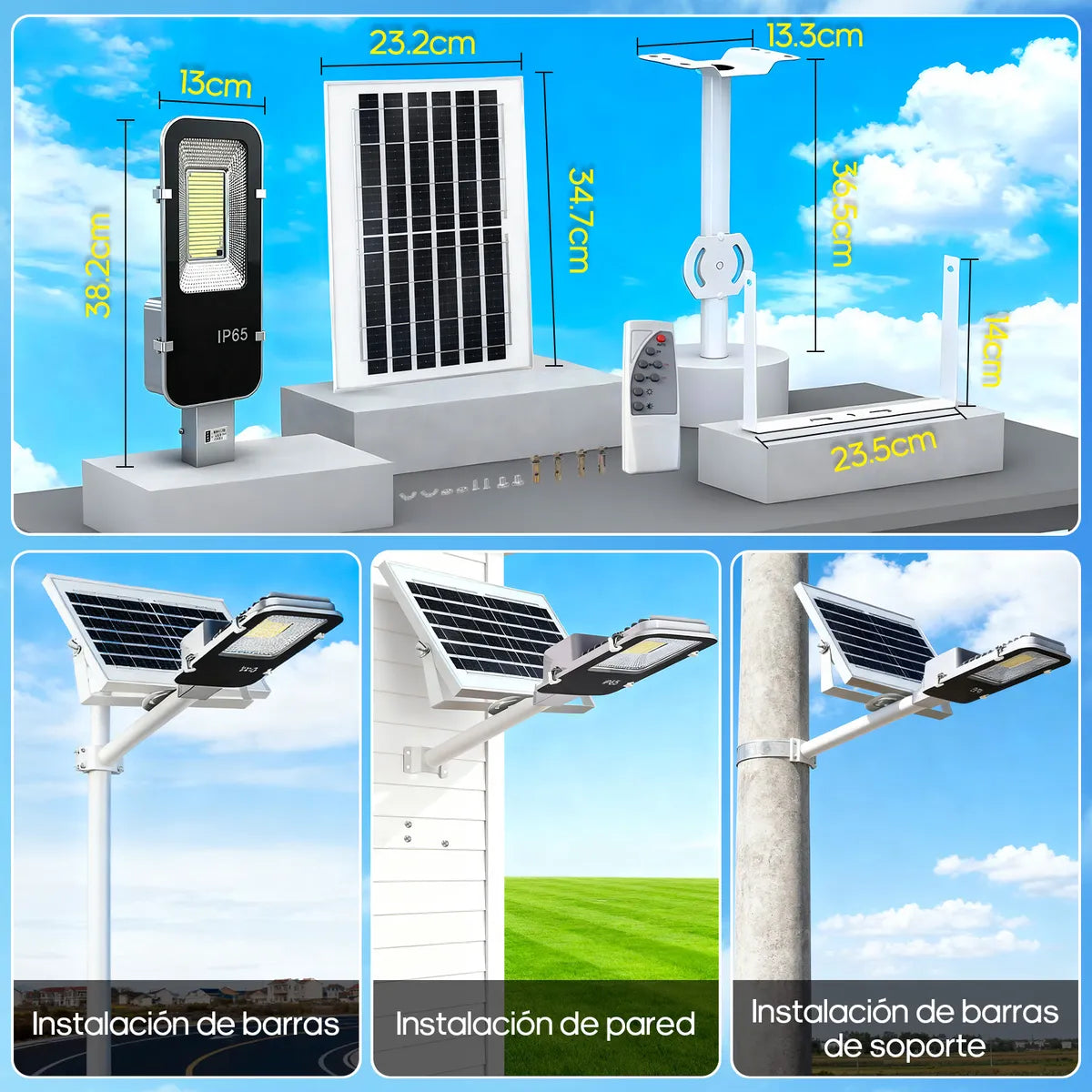 Lámpara LED Solar 300W para Iluminación Exterior Eficiente - Metacompras