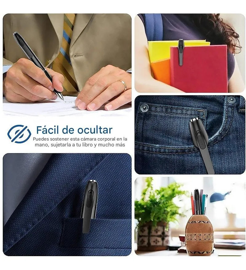 Cámara Espía de Pluma Full HD 1080p con Grabación Continua y Batería Larga - Metacompras