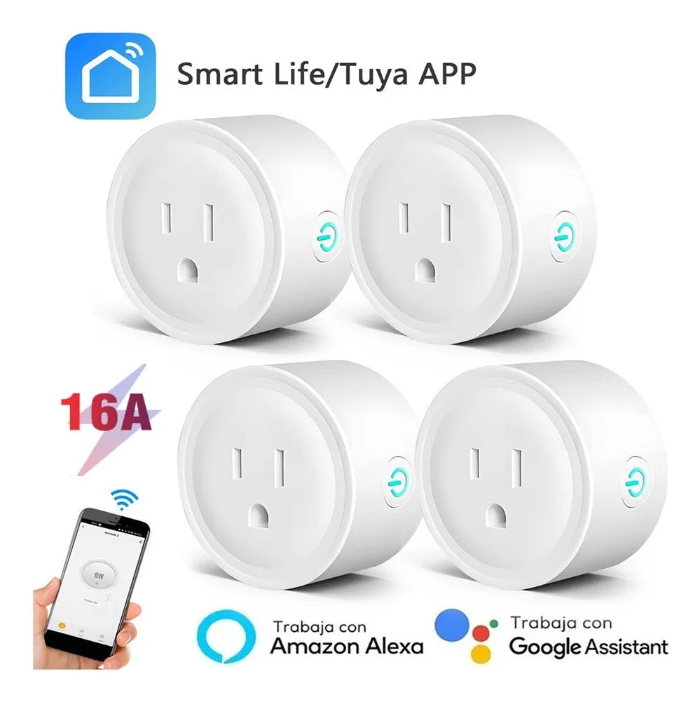 Enchufes Inteligentes WiFi Mini - Paquete de 4, Control Remoto con App - Metacompras