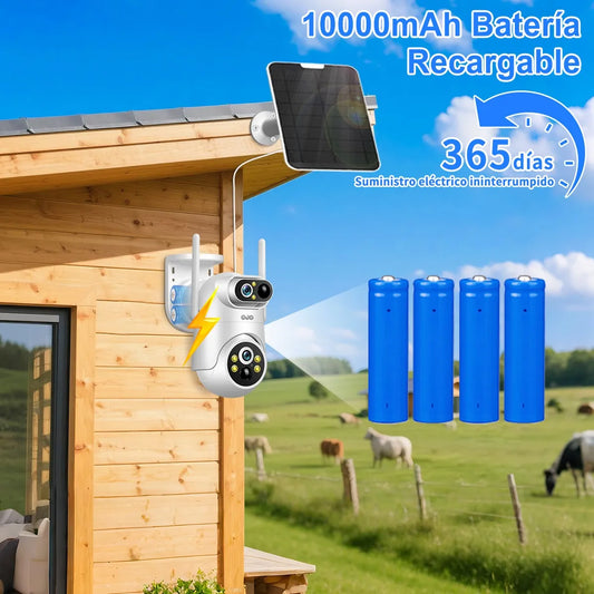 Cámara de Seguridad Solar 12MP con Doble Lente y Pantalla 5G
