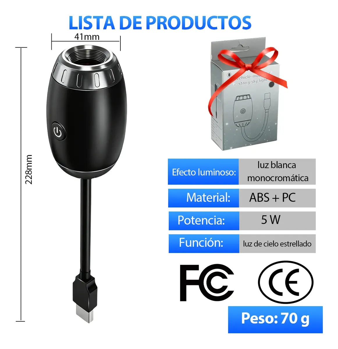 Proyector de Estrellas Luz Nocturna USB para Crear Ambientes Mágicos