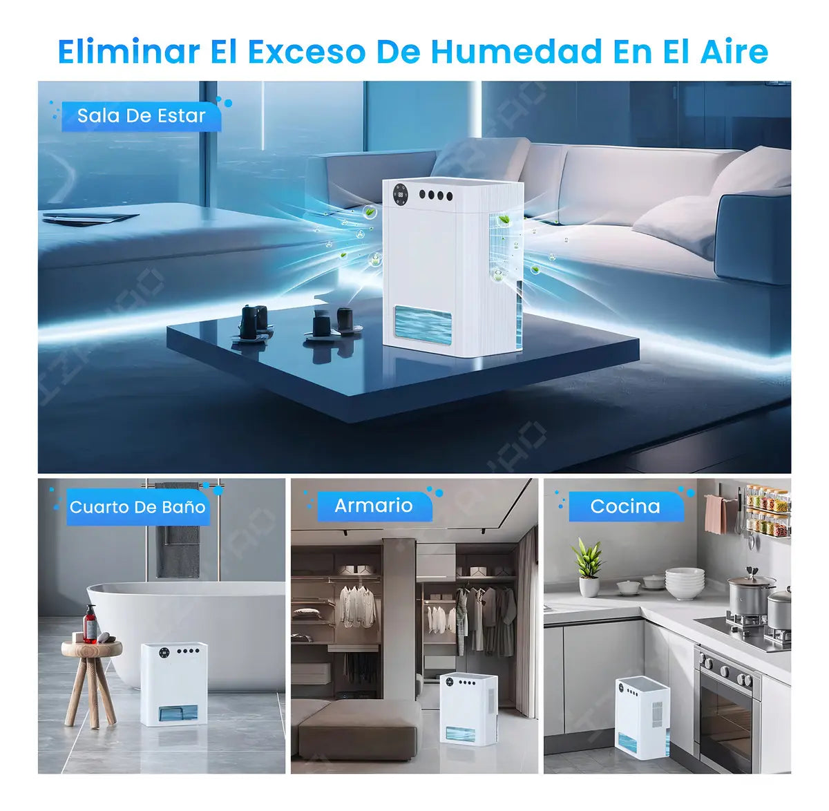 Deshumidificador Silencioso Inteligente para Ambientes de 100 m²