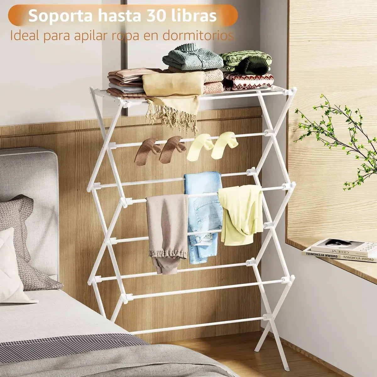 Tendedero Plegable de 3 Niveles para Secar Ropa en Espacios Reducidos