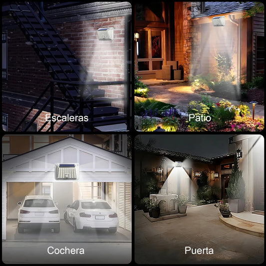 Lámpara Solar Exterior con Sensor para Jardín - Paquete de 2 Pzs - Metacompras