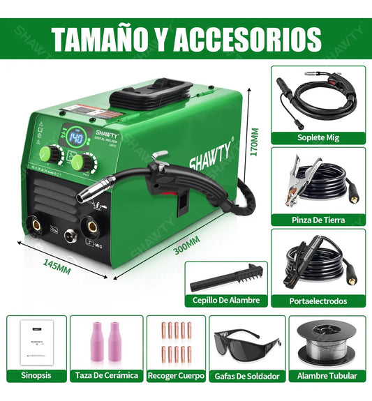 Soldadora Inversora Portátil 3 en 1 140A para Uso Industrial y Doméstico - Metacompras