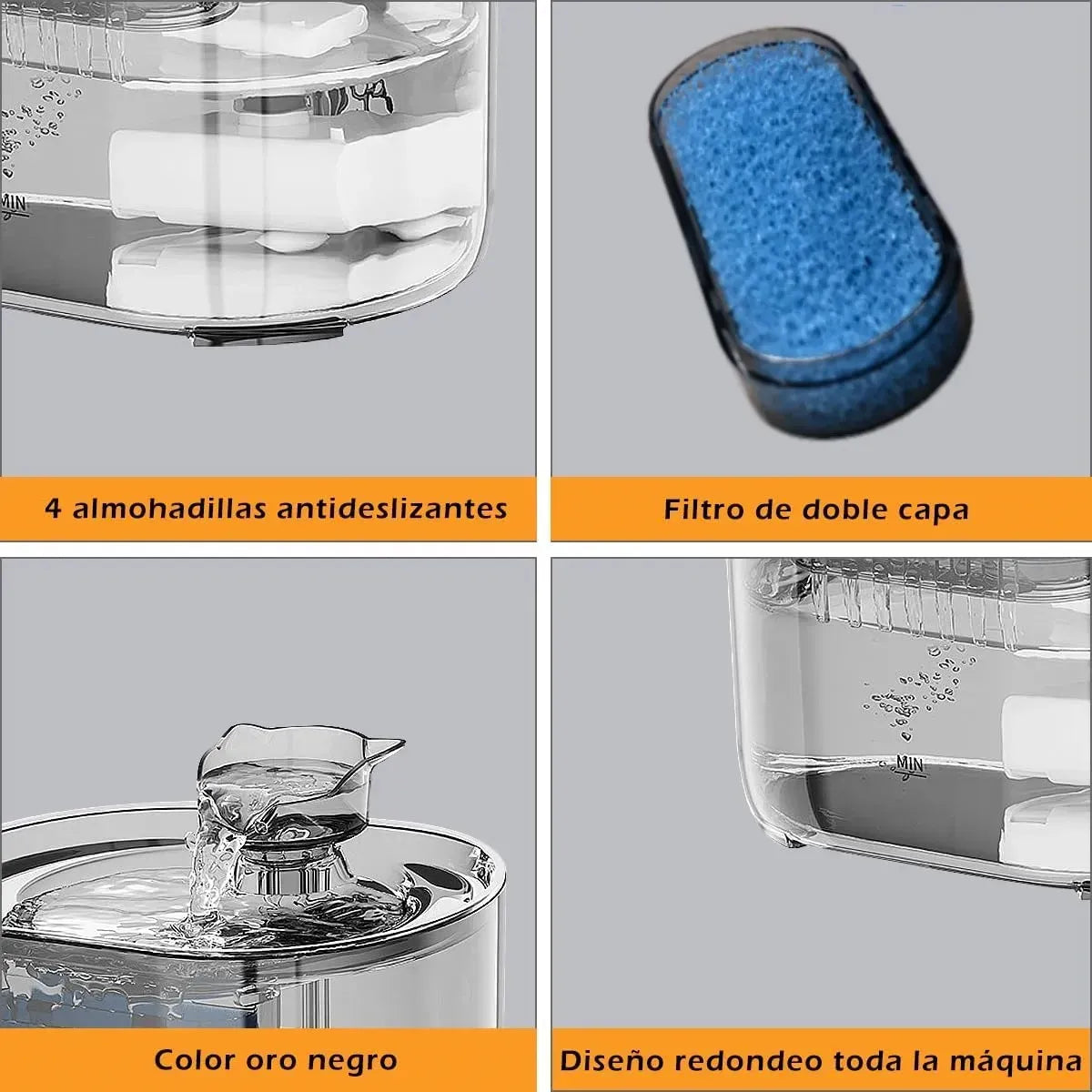 Bebedero Automático para Gatos y Perros con Triple Filtración y Bomba Silenciosa