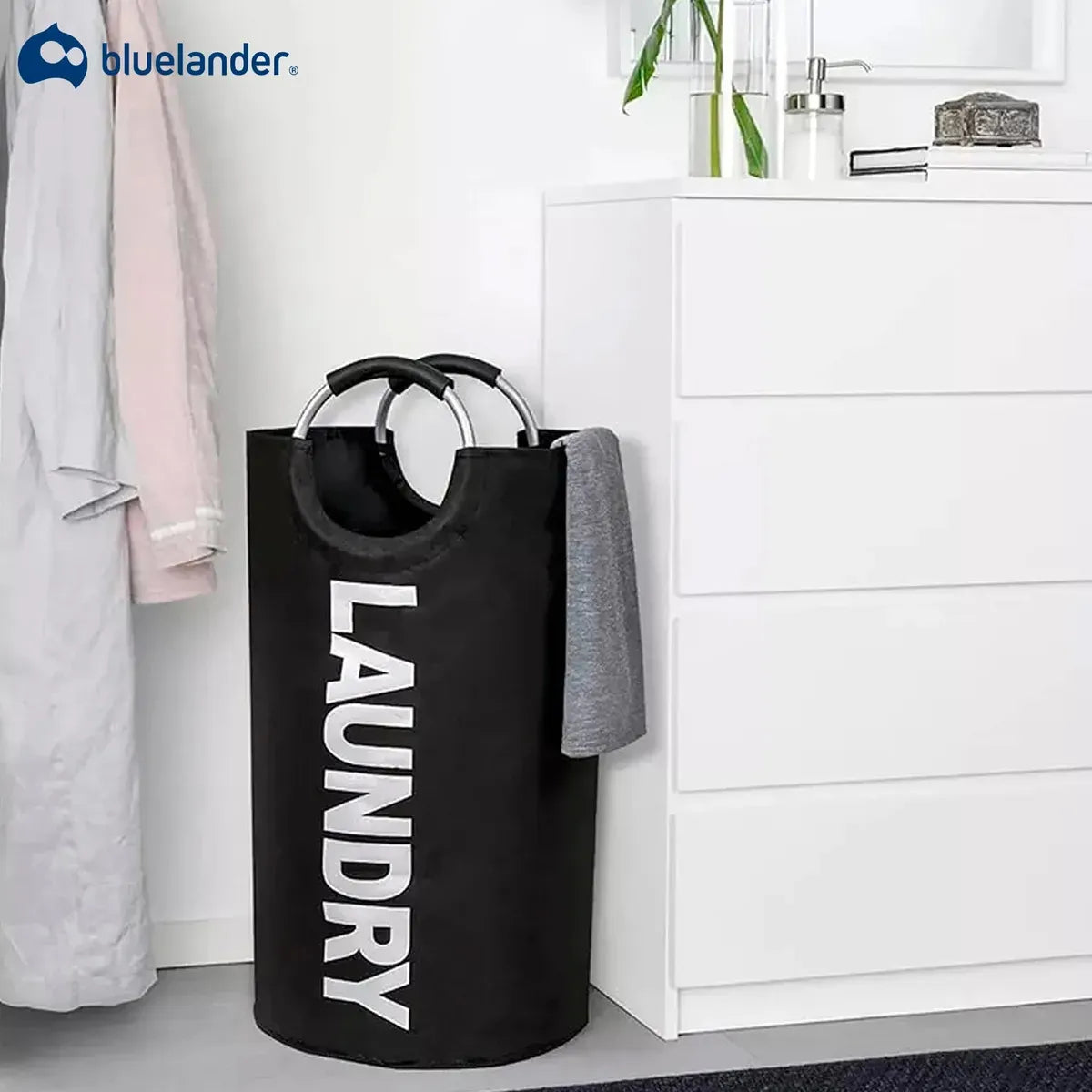 Cesto Plegable para Ropa Sucia con Agarre - Organizador de Lavandería