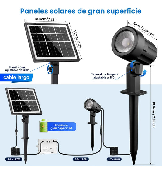 Lámparas Solares 2 en 1 Impermeables para Jardín y Exteriores - Metacompras