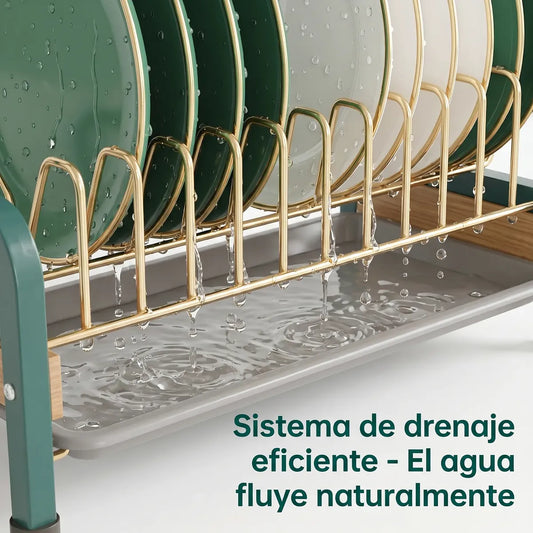 Fregadero Extra Grande de Acero Inoxidable con 3 Niveles y Seca Vasos