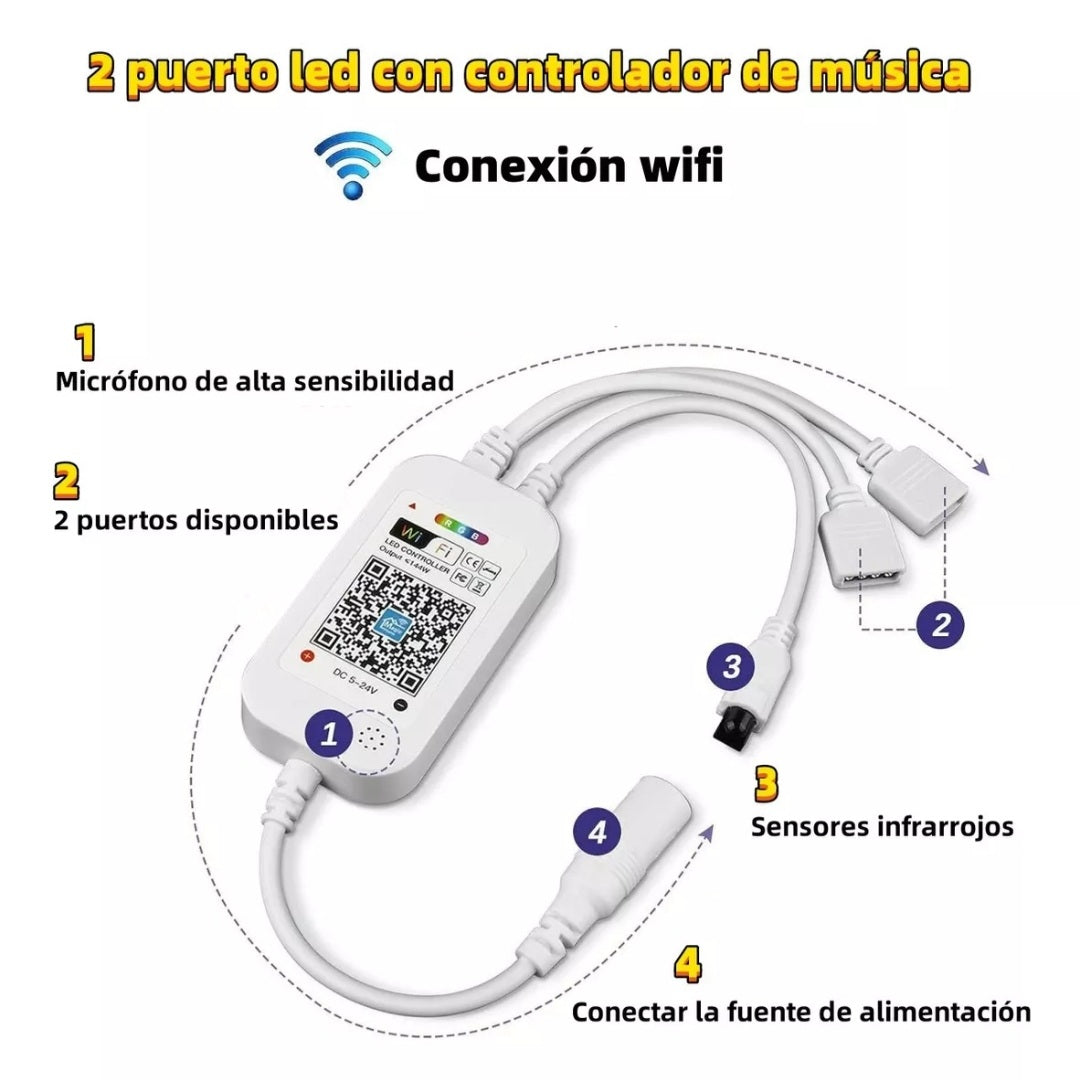 Tira Led RGB 5050 Wifi 20mts - Metacompras