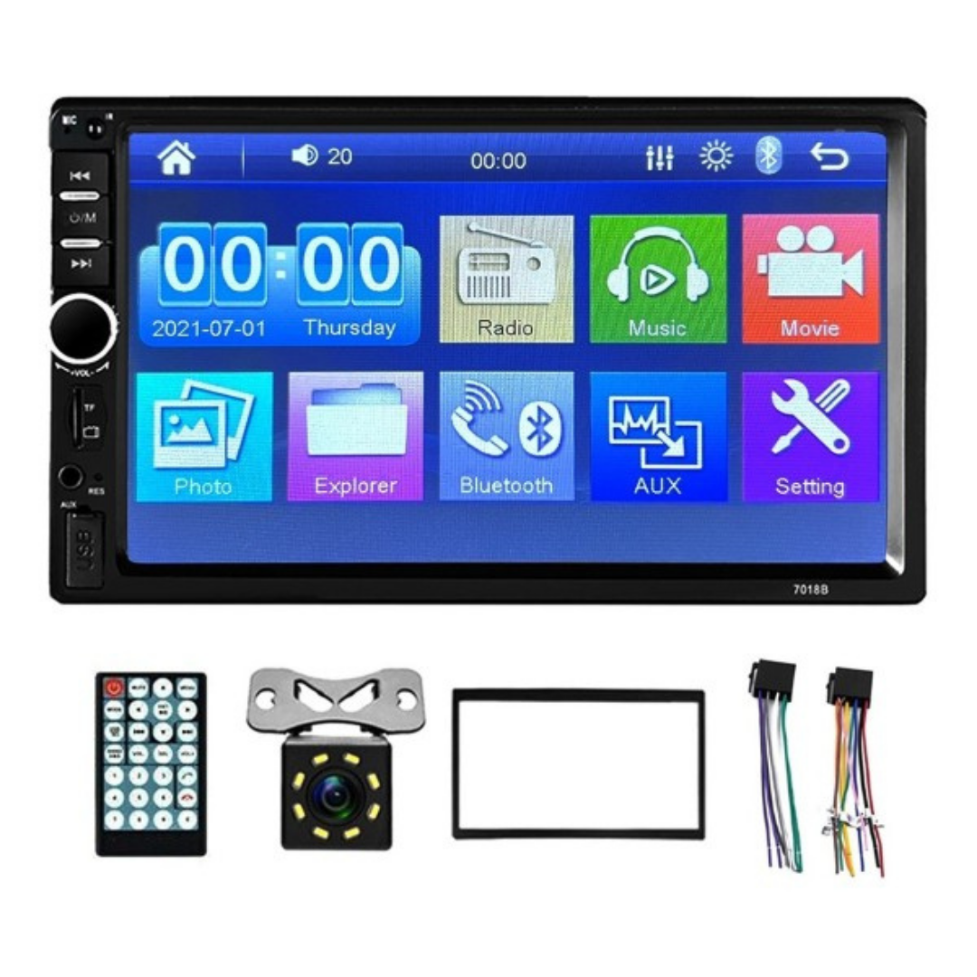 Auto Estereo 2 Din Táctil Bluetooth Mirrorlink Usb Fm Aux Cámara - Metacompras