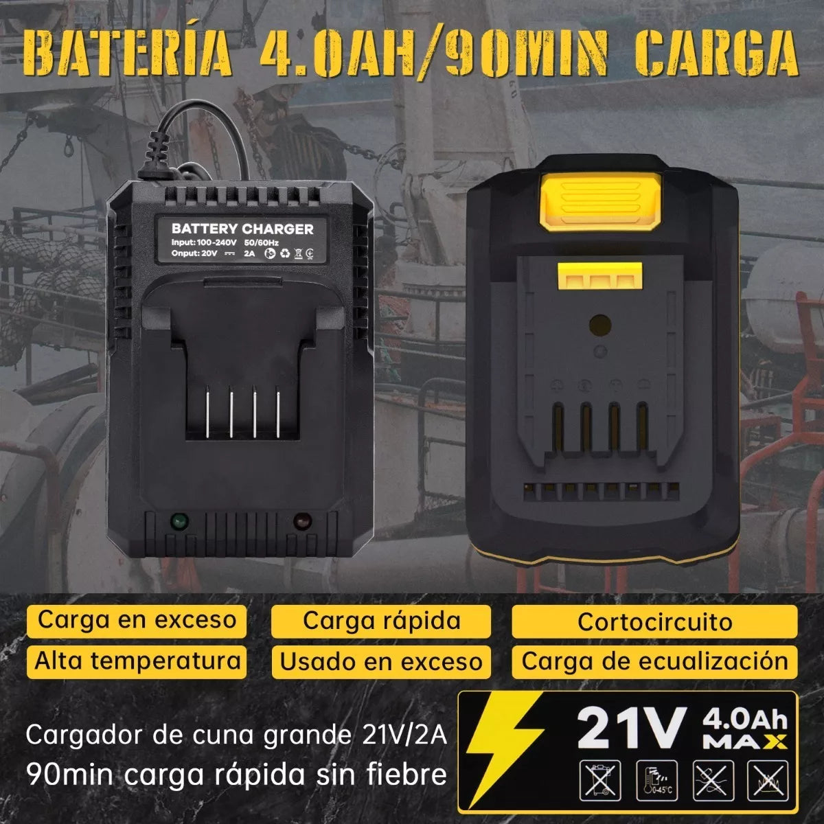 Llave De Impacto Inalámbrico Pistola Electrica Sidsys 4.0ah - Metacompras