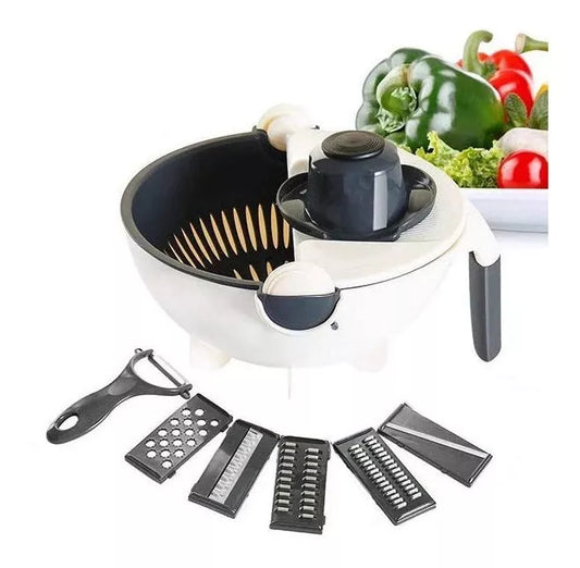Cortador Rallador Rebanador Escurridor Multifuncion Verduras - Metacompras