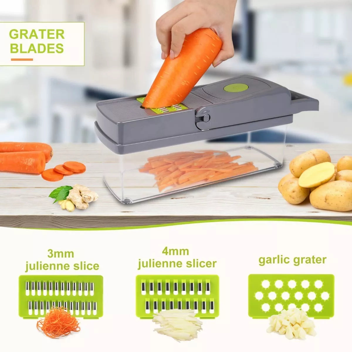 Cortador Rebanador Picador Manual De Verduras Fruta Rallador - Metacompras