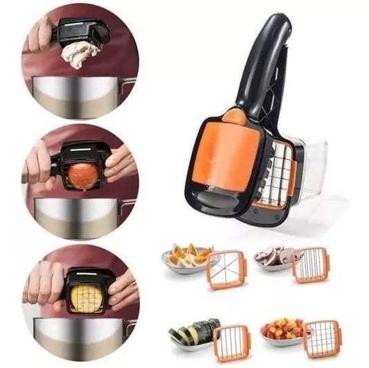 Rebanador Cortador Frutas Verduras 7 Piezas 5 En 1 De Mano - Metacompras