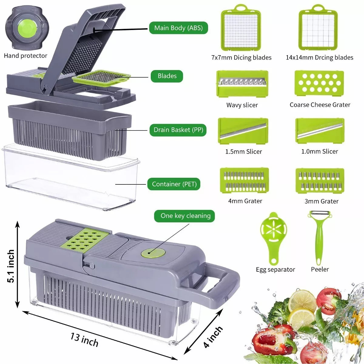Cortador Rebanador Picador Manual De Verduras Fruta Rallador - Metacompras
