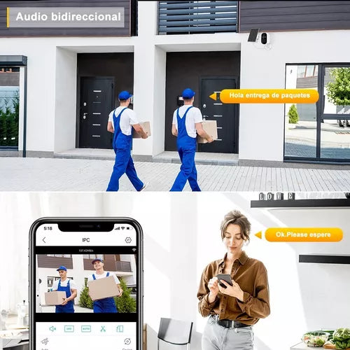 Cámara De Seguridad Wifi Recargable Solar - Metacompras