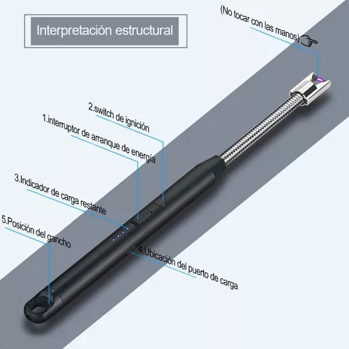 Encendedor Eléctrico Recargable Portátil Usb Para Cocina - Metacompras