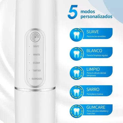 Cepillo De Dientes Eléctrico Recargable Ultrasónico 3 Cabezas - Metacompras