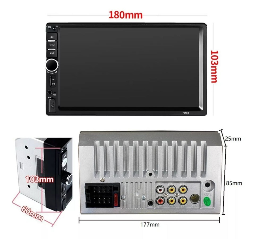 Auto Estereo 2 Din Táctil Bluetooth Mirrorlink Usb Fm Aux Cámara - Metacompras