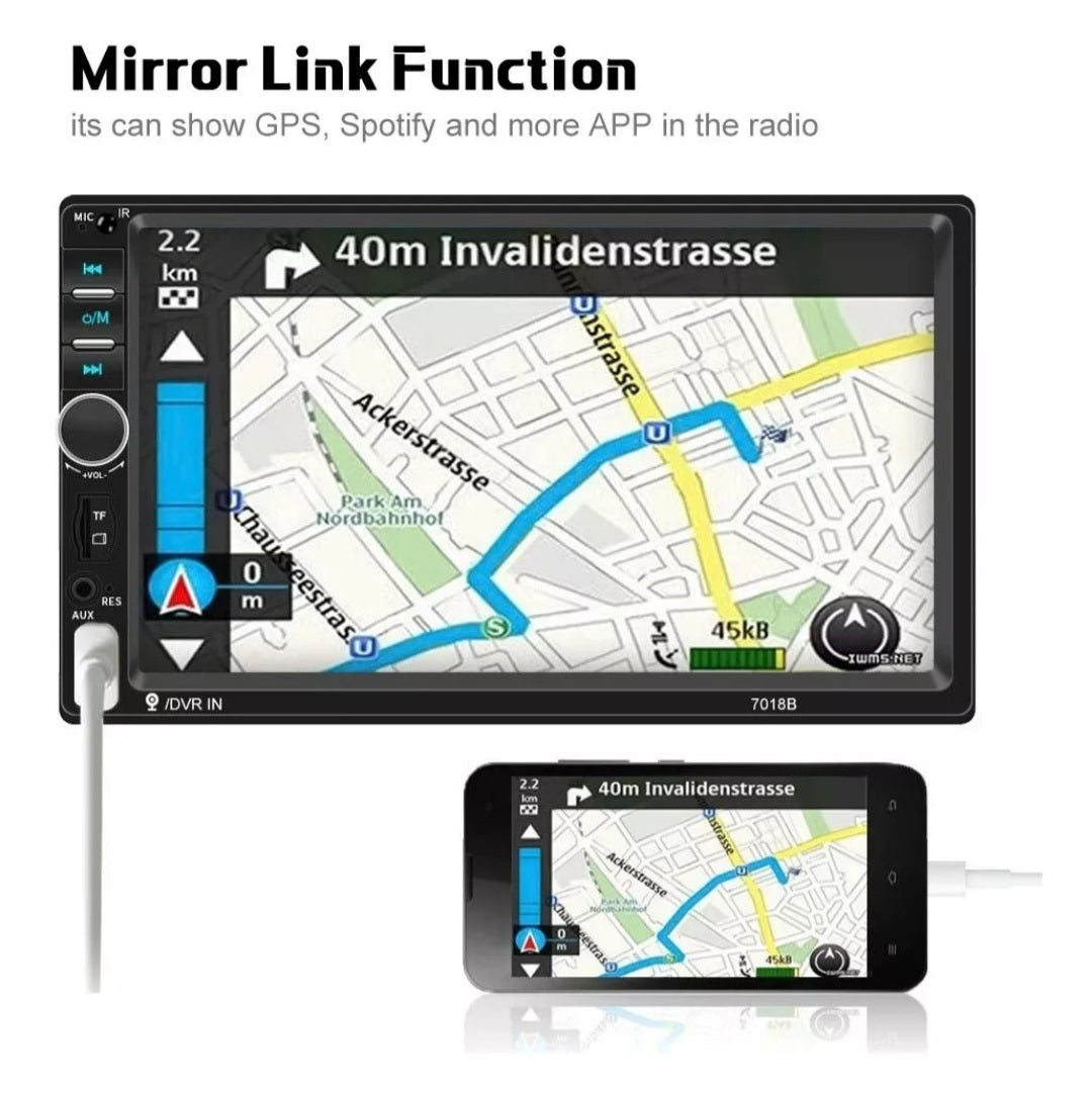 Auto Estereo 2 Din Táctil Bluetooth Mirrorlink Usb Fm Aux Cámara - Metacompras