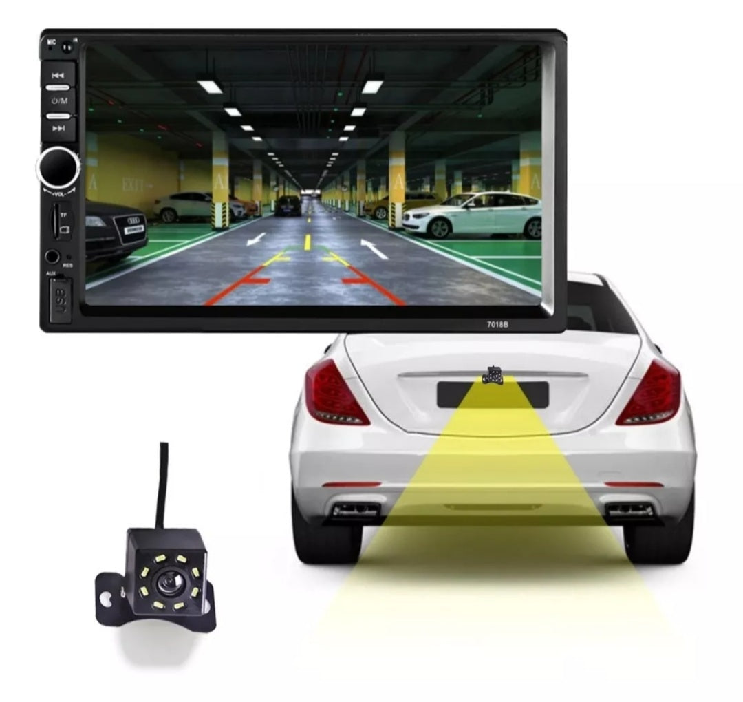 Auto Estereo 2 Din Táctil Bluetooth Mirrorlink Usb Fm Aux Cámara - Metacompras