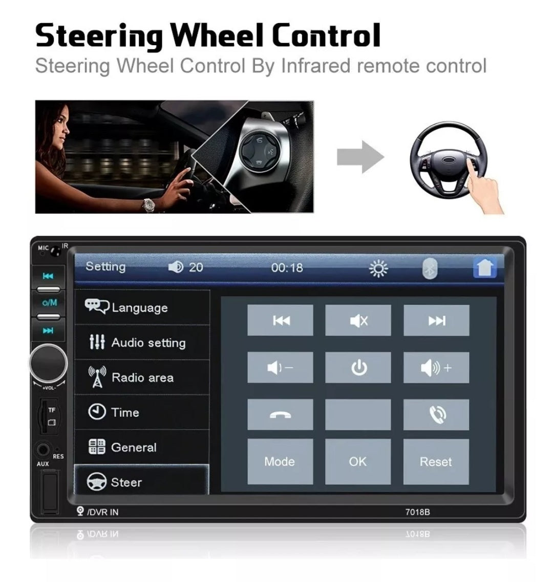 Auto Estereo 2 Din Táctil Bluetooth Mirrorlink Usb Fm Aux Cámara - Metacompras