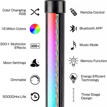 Lámpara LED RGB de Pie Minimalista con Control APP y Modos de Iluminación