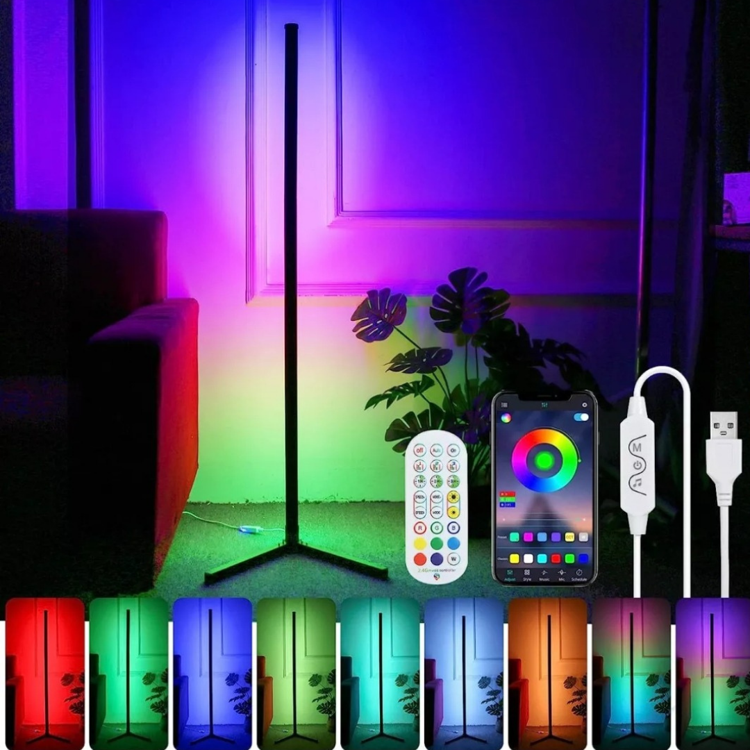 Lámpara LED RGB de Pie Minimalista con Control APP y Modos Personalizables