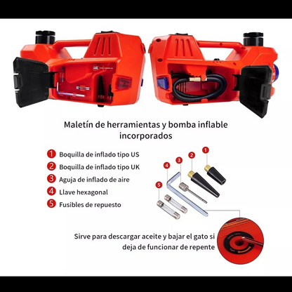 Gato Hidráulico Eléctrico 5 TON - Elevación Rápida y Bomba de Aire 150 PSI