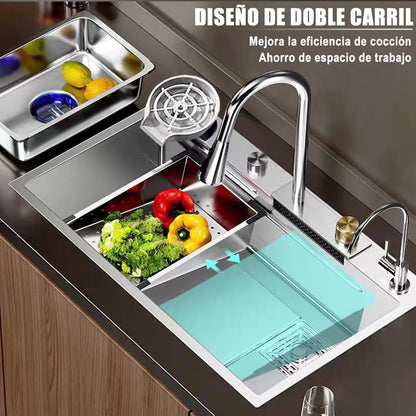 Fregadero de Acero Inoxidable Bokoptyr 80x45cm Elegante y Duradero