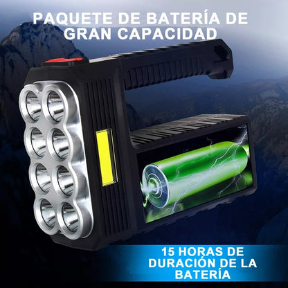 Lampara Táctica 15000 Lm 8led Recargable Solar Usb - Metacompras