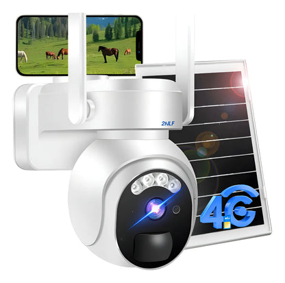 Cámara de Seguridad Solar Exteriores 4G con Sim, Color Blanco