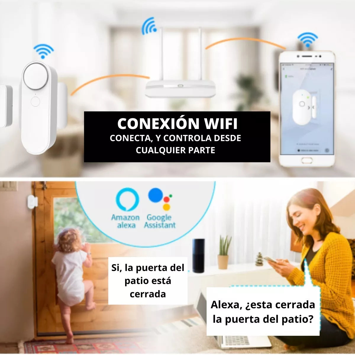 Sensor Puerta-ventana Wifi Con Alarma Sonora Inalámbrico - Metacompras