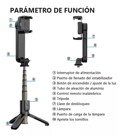 Estabilizador Gimbal Con Luz Led Remoto Para Celular - Metacompras