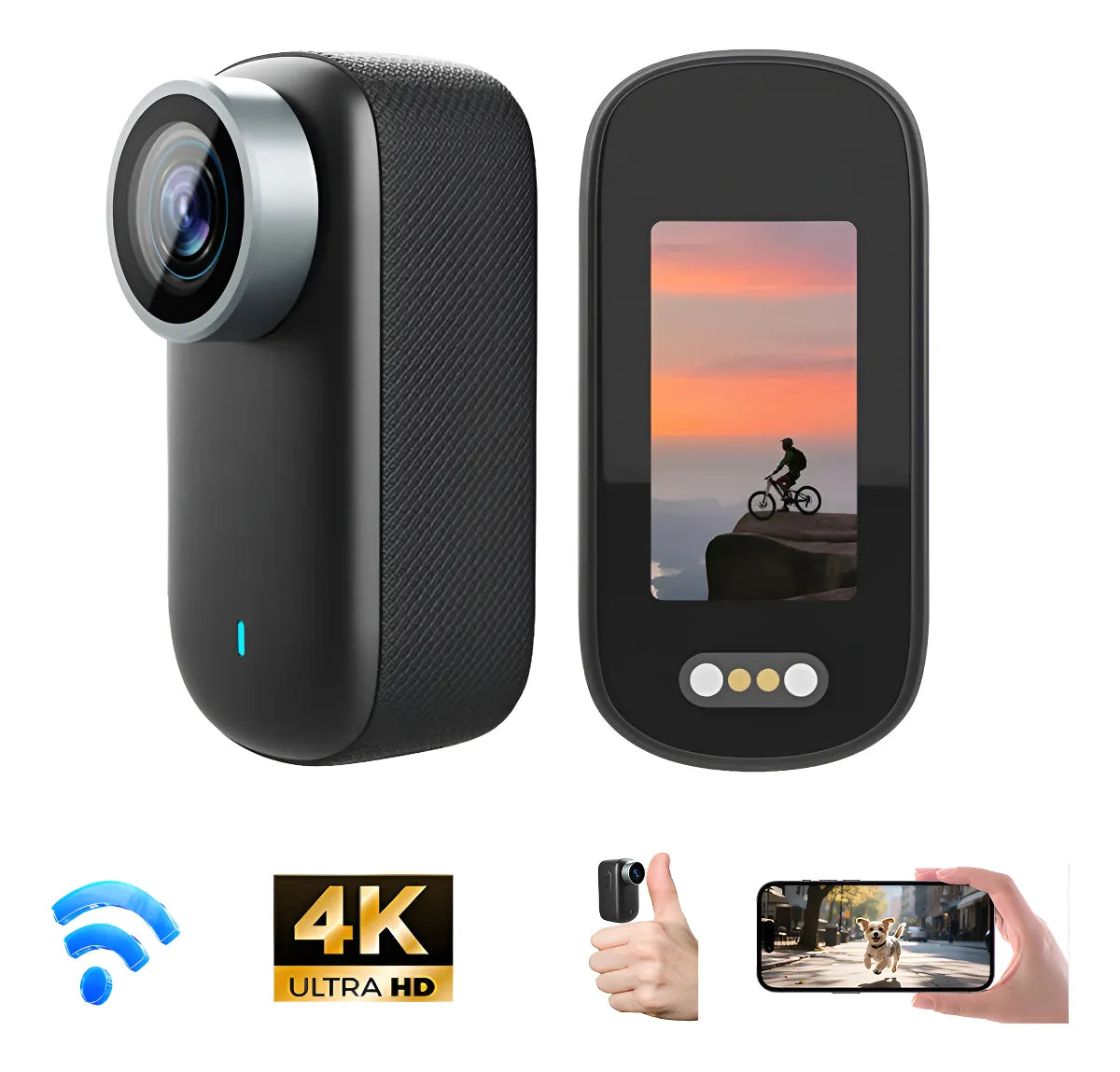 Cámara de Acción Mini Impermeable Wifi 1000mAh para Mascotas