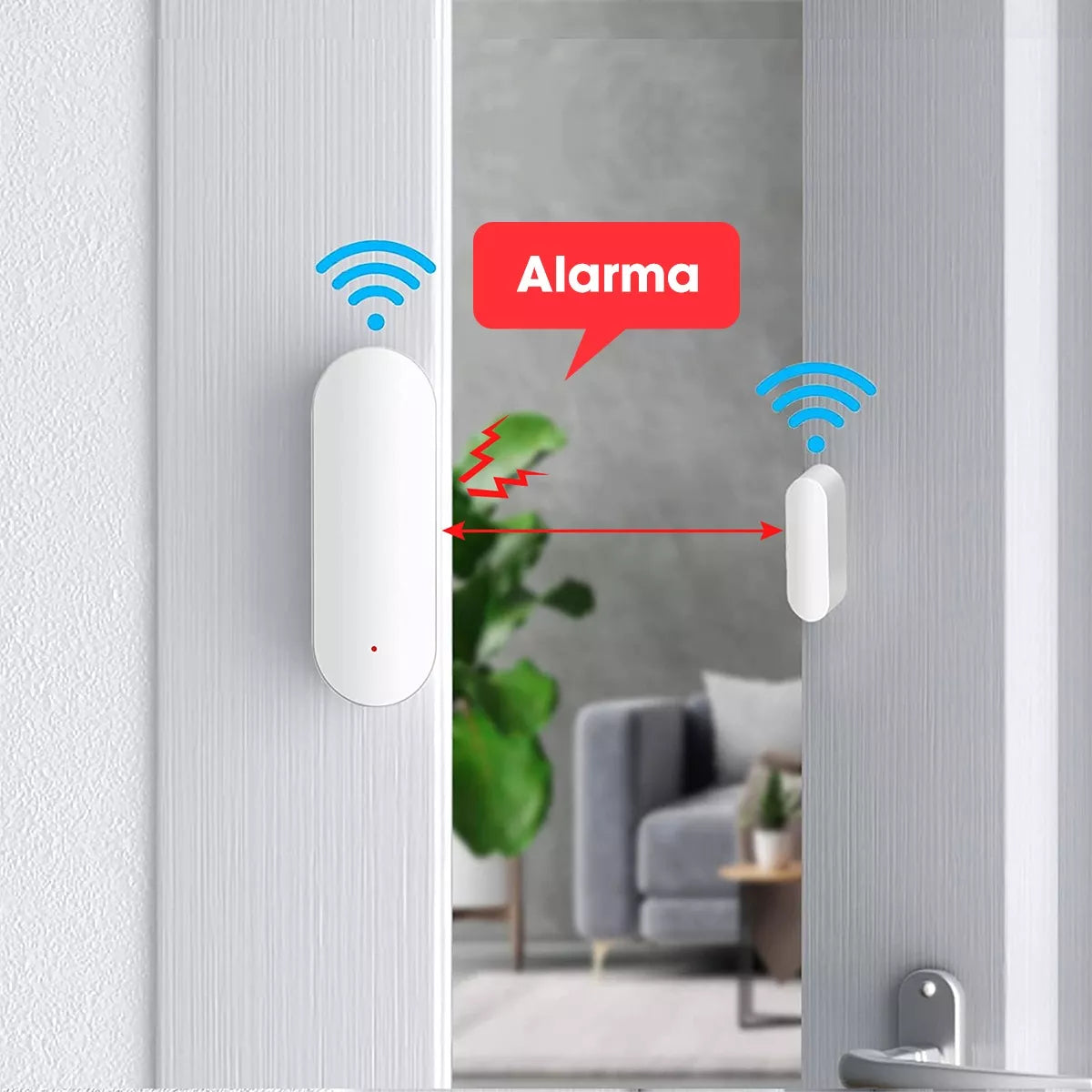 Sensor Inteligente Wifi Con Alarma De Seguridad Para Puertas