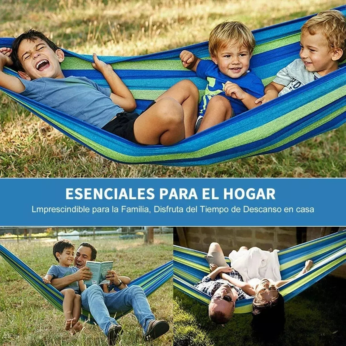 Hamaca Paraguaya Portátil Liviana Almohada Camping + Cuerdas
