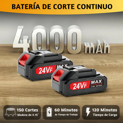 Mini Motosierra Eléctrica 2 baterías 2 espadas 6/8 " - Metacompras