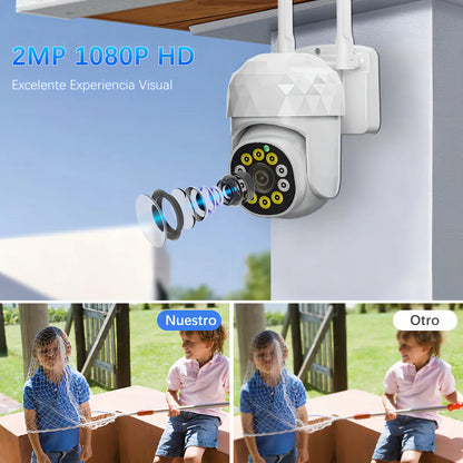 Camara WiFi V380 Pro - Visión 360° con Detección de Movimiento, Resistente al Agua - Metacompras