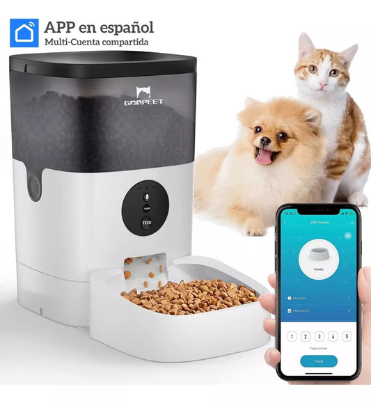 Alimentador Automático De 4l P/perros Y Gatos Con Wifi App
