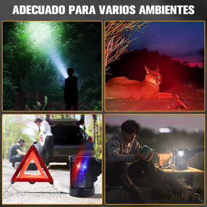 Linterna De Mano Led Potentes Recargable P50 Con Trípode - Metacompras